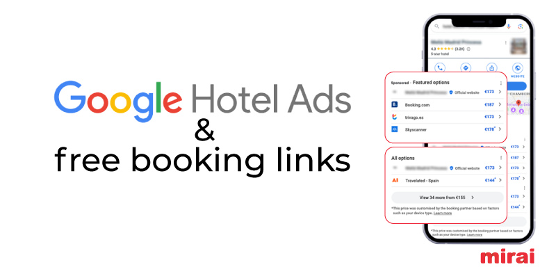 google hotel ads free booking links mirai