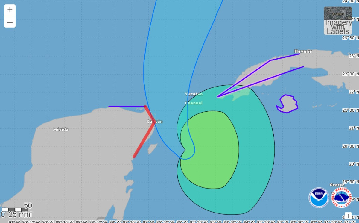 La tormenta Helene se fortalece y avanza hacia Riviera Maya