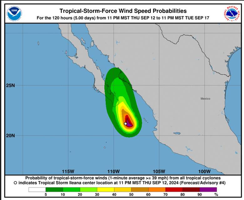 La tormenta tropical Ileana