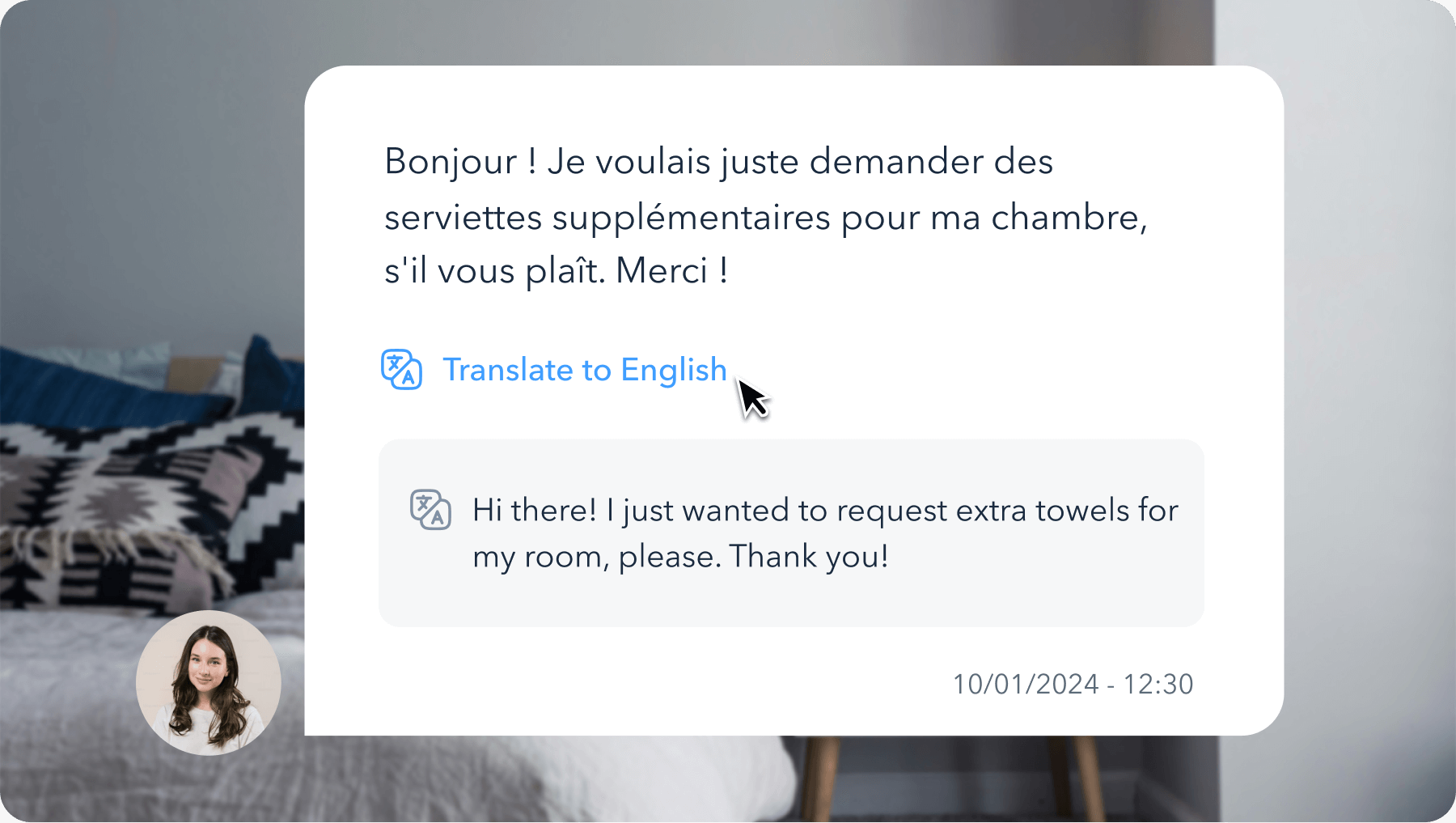 Message translation in Concierge Chat