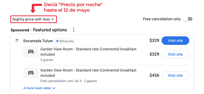 ¿Es hora de retirar los resort fees? Un análisis estratégico para hoteleros 6 2 ES precios incluyendo tasas obligatorias excluye solo impuestos