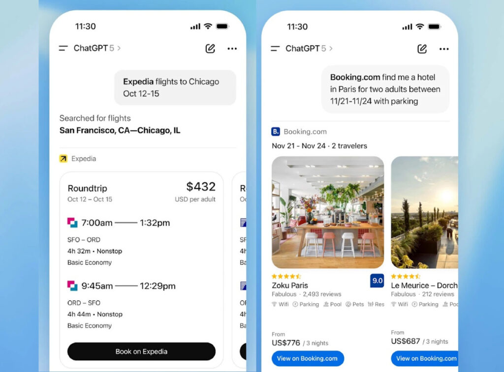 Google AI Mode vs. ChatGPT: la nueva batalla por el viajero digital 5 L_124528_openai-integra-booking-y-expedia-en-chatgpt-para-buscar-y-reservar-hoteles-
