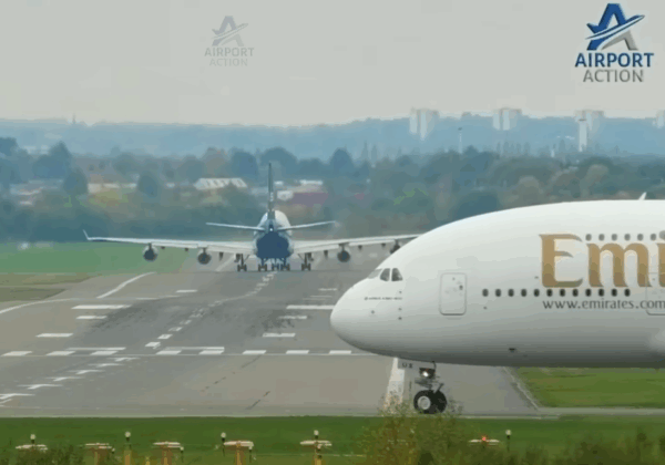 Doble despegue de un A380 y un Boeing 747 en un lapso de dos minutos