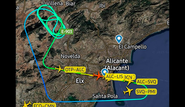 Susto en Alicante: un Boeing 737 Max de Ryanair golpea la pista al despegar