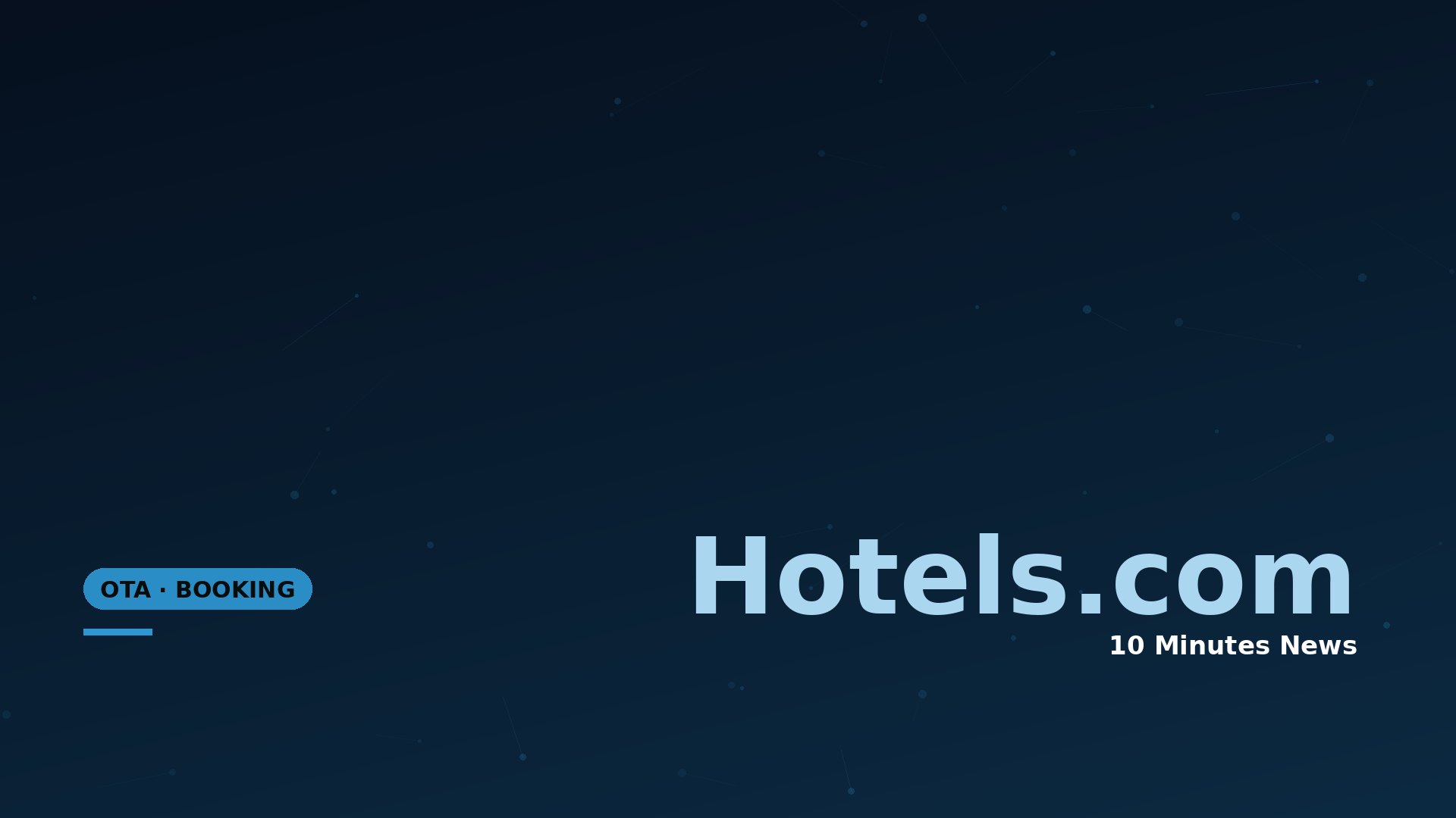 Hotels.com hero banner on a dark blue gradient with the brand name and an OTA Booking badge on the left.