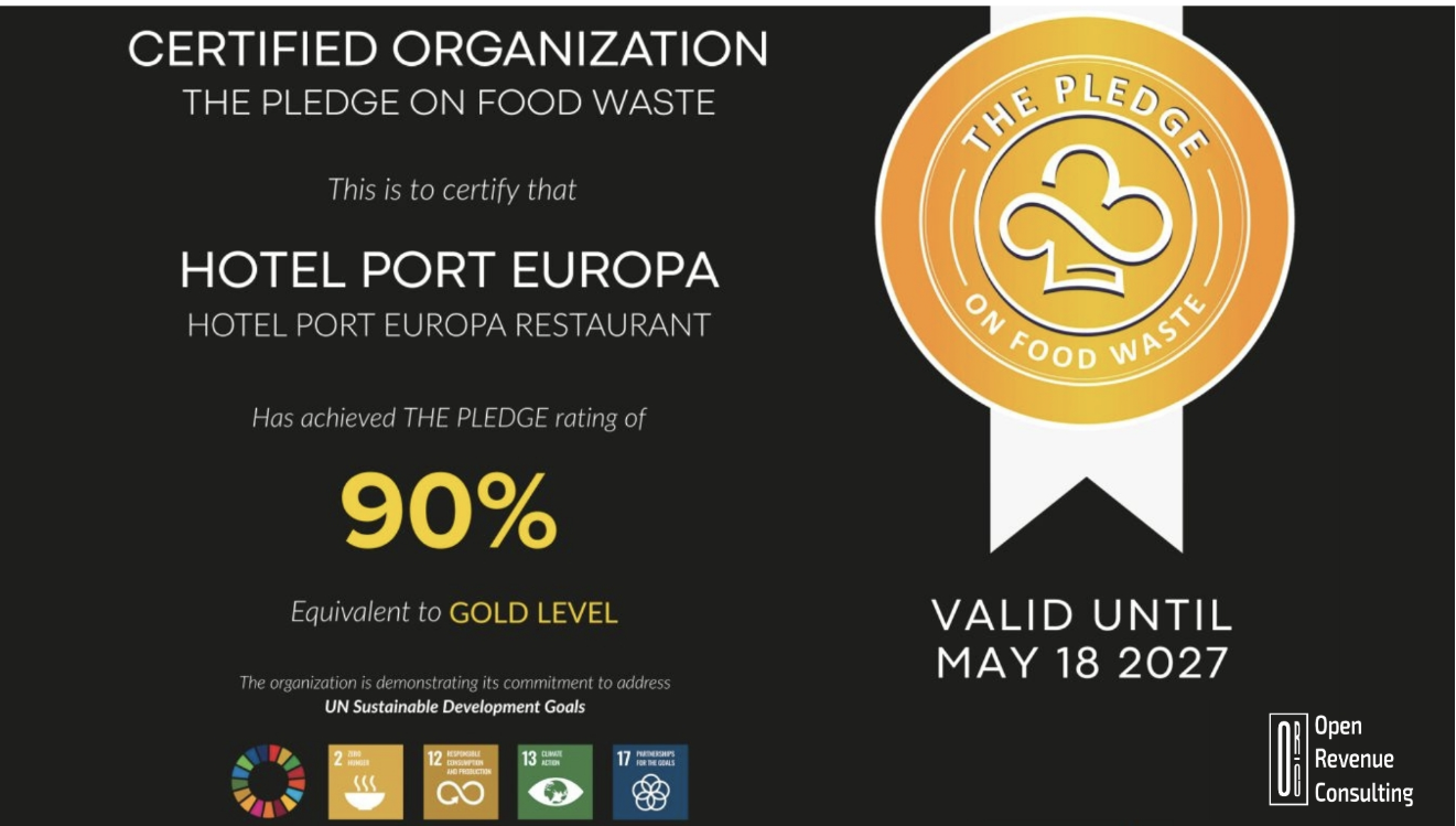 Hotel Port Europa Logra Certificación Gold tras Reducir Desperdicio Alimentario un 61% por Cubierto