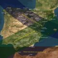 Mapa de España con trayectorias de eclipses: total 12/08/2026, total 02/08/2027, y anular 26/01/2028, con zonas sombreadas.