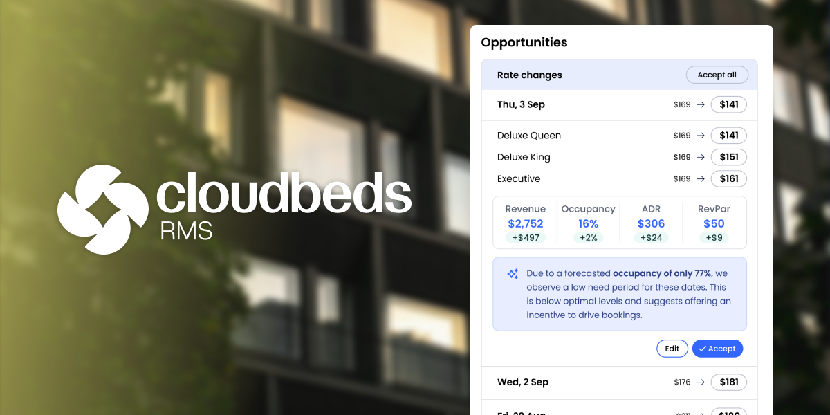 Cloudbeds lanza un RMS con una inteligencia hotelera más profunda basada en datos unificados