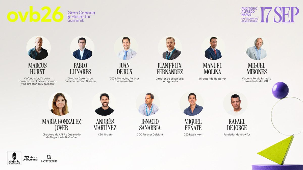 El evento Overbooking Gran Canaria & Hosteltur Summit 2026 se celebra el 17 de septiembre en Las Palmas.